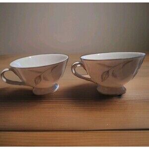 Celebrity Fine China Zephyr Pink Rose 1418 Japan Tea Cups Set of 2 Floral Design